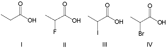 Which of the following compounds is most acidic?   A)  I B)  II C)  III D)  IV