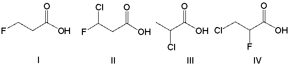 Which of the following compounds is most acidic?   A)  I B)  II C)  III D)  IV