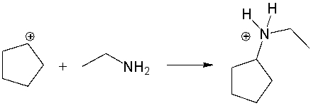 For the following reaction, identify the Lewis acid and the Lewis base and draw the curved arrow mechanism.  