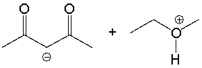 For the following reaction identify the acid and the base and predict the products. Draw the curved arrow mechanism for the formation of products and predict the direction of the equilibrium.  