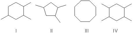 Which pair of the following compounds are constitutional isomers?   A)  I and II B)  II and III C)  III and IV D)  I and IV