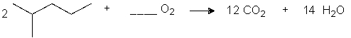 What is the correct stoichiometry of oxygen for the balanced redox reaction?  