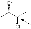 Which of the following is a Newman projection for the following compound as viewed down the indicated bond in the conformation shown?     A)  I B)  II C)  III D)  IV