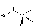 Which of the following is a Newman projection for the following compound as viewed down the indicated bond in the conformation shown?     A)  I B)  II C)  III D)  IV