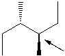 Which of the following is a Newman projection for the following compound as viewed down the indicated bond in the conformation shown?     A)  I B)  II C)  III D)  IV