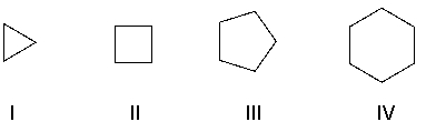 Which of the following cycloalkanes has the least angle strain?   A)  I B)  II C)  III D)  IV