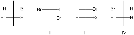 Which of the following is a correct Fischer projection of the following compound?     A)  I B)  II C)  III D)  IV