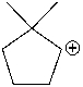 Which of the following is the most likely structure of the following cation after rearrangement?     A)  I B)  II C)  III D)  IV E)  V