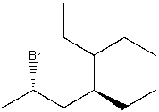 What is the IUPAC name for the following compound?   A)  2-Bromo-4-pentylhexane B)  (2S,4S) -2-Bromo-4,5-diethylheptane C)  3,4-Diethyl-6-bromoheptane D)  2-Bromo-4-methylhexane E)  (2R,4R) -2-Bromo-4,5-diethylheptane