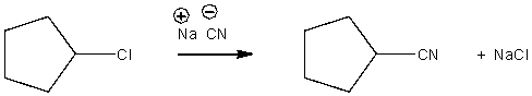 Provide a curved arrow mechanism for the following S<sub>N</sub>2 reaction  