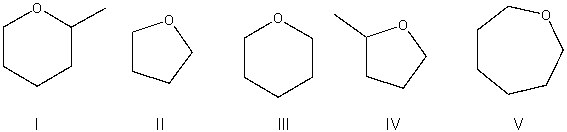 Predict the product for the following S<sub>N</sub>2 reaction.     A)  I B)  II C)  III D)  IV E)  V