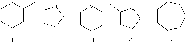 Predict the product for the following reaction.     A)  I B)  II C)  III D)  IV E)  V