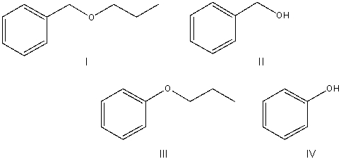 Predict the product for the following S<sub>N</sub>2 reaction.     A)  I B)  II C)  III D)  IV E)  None of these