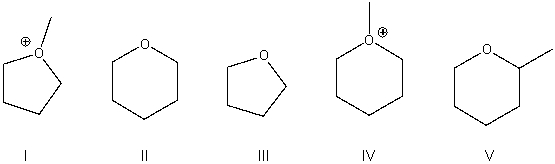 Predict the product for the following S<sub>N</sub>2 reaction.     A)  I B)  II C)  III D)  IV E)  V