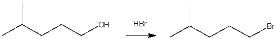 Provide a curved arrow mechanism for the following S<sub>N</sub>2 reaction.  