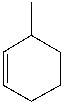 Identify the IUPAC name for the following compound.   A)  1-methyl-2-cyclohexene B)  2-methylcyclohexene C)  3-methylcyclohexene D)  1-methyl-5-cyclohexene