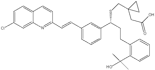 The structure of Singulair (montelukast) , a medication used to manage asthma, is below. What is the degree of substitution of the alkene in Singulair?    A)  monosubstituted B)  disubstituted C)  trisubstituted D)  tetrasubstituted