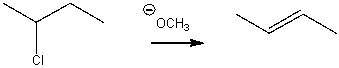 Show the mechanism for the following elimination, assuming that it is a concerted reaction.  