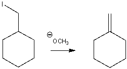 Show the mechanism for the following elimination, assuming that it is a concerted reaction.  