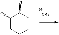 What is the product of the following elimination?  