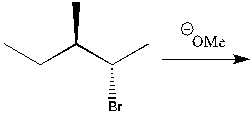 What is the product of the following elimination?  