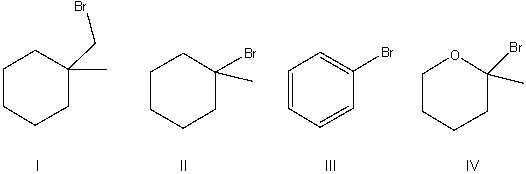 Which of the following compounds will undergo the fastest S<sub>N</sub>1 reaction? Explain your choice.  