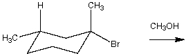 Predict the major product for the following S<sub>N</sub>1 reaction.     A)  I B)  II C)  Both II & III D)  Both I & IV E)  V