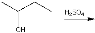 For the following dehydration, draw the structure of the intermediate carbocation.  