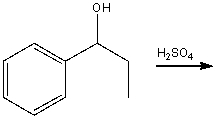 For the following dehydration, draw the structure of the intermediate carbocation.  