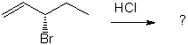 What is the expected major product(s)  of HCl addition to the alkene below?     A)  II B)  II and III C)  I and IV D)  V E)  I and II