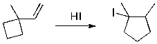 Addition of HI to the alkene in the scheme below, results in a significant yield of the product shown. What other product(s) might also be obtained? Explain, with a mechanism and brief discussion, the observation of the given product as well as others that may arise.  
