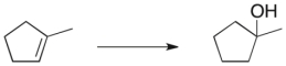 What would be the optimal conditions to effect the following synthesis?   A)  dilute aqueous H<sub>2</sub>SO<sub>4</sub> B)  concentrated H<sub>2</sub>SO<sub>4</sub> C)  dilute aqueous HBr D)  concentrated HBr