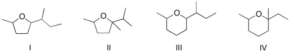 Which of the following is the major product of the reaction shown?     A)  I B)  II C)  III D)  IV