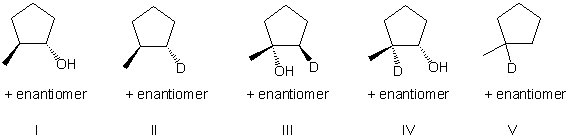 What is the expected major product for the following reaction sequence?     A)  I B)  II C)  III D)  IV E)  V