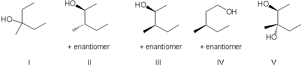 What is the expected major product for the following reaction sequence?     A)  I B)  II C)  III D)  IV E)  V
