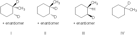 Identify the major organic product generated from the reaction shown.     A)  I B)  II C)  III D)  IV