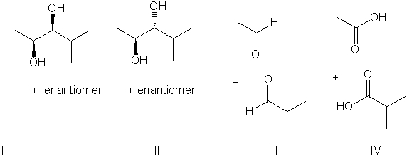 What is the expected major product for the following reaction sequence?     A)  I B)  II C)  III D)  IV E)  None of the above