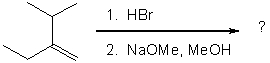 For the reaction sequence shown, what is the expected major product?     A)  I B)  II C)  III D)  IV E)  V