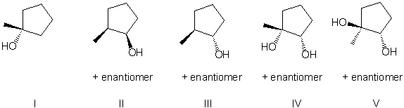 What is the expected major product of the following reaction sequence?     A)  I B)  II C)  III D)  IV E)  V