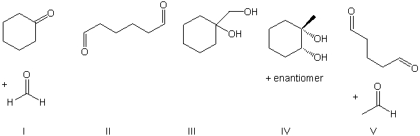 What is the expected major product of the following reaction sequence?     A)  I B)  II C)  III D)  IV E)  V