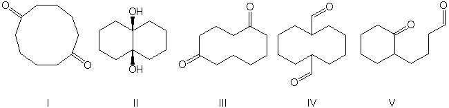 What is the expected major product of the following reaction sequence?     A)  I B)  II C)  III D)  IV E)  V