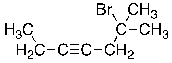 What is the IUPAC name for the molecule shown below?   A)  6-bromo-3-octyne B)  6-bromo-6-methyl-3-heptyne C)  2-bromo-2-methyl-4-heptyne D)  6-bromo-6,6-dimethyl-3-hexyne E)  2-bromo-4-octyne