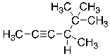 What is the IUPAC name for the molecule shown below?   A)  2,2,3-trimethyl-4-hexyne B)  4-tert-butyl-2-pentyne C)  4,5,5-trimethyl-2-hexyne D)  4,5,5,5-tetramethyl-2-pentyne E)  2,2-dimethyl-3-(1-propynyl) butane