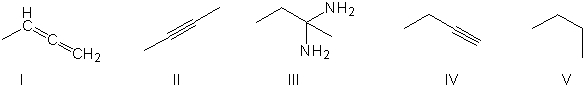 Identify the major product.     A)  I B)  II C)  III D)  IV E)  V