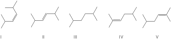 For the reaction shown, select the expected major organic product.     A)  I B)  II C)  III D)  IV E)  V