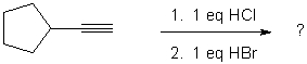 For the reaction shown, select the expected major organic product.     A)  I B)  II C)  III D)  IV E)  V