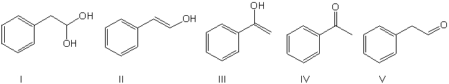 Identify the final product for the following reaction.     A)  I B)  II C)  III D)  IV E)  V