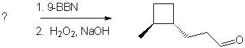 For the reaction below, which of the alkynes listed would be expected to produce the product under the conditions shown?     A)  I B)  II C)  III D)  IV E)  V
