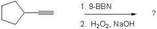 Identify the functional group would be expected to be found in the final product in the reaction below.   A)  aldehyde B)  ketone C)  diol D)  enol E)  alkene