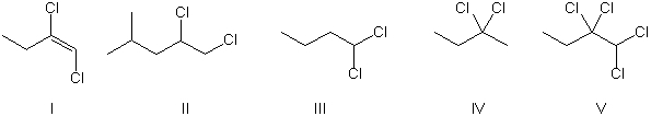 Which of the compounds shown below would be the most likely product expected from the reaction scheme shown?     A)  I B)  II C)  III D)  IV E)  V